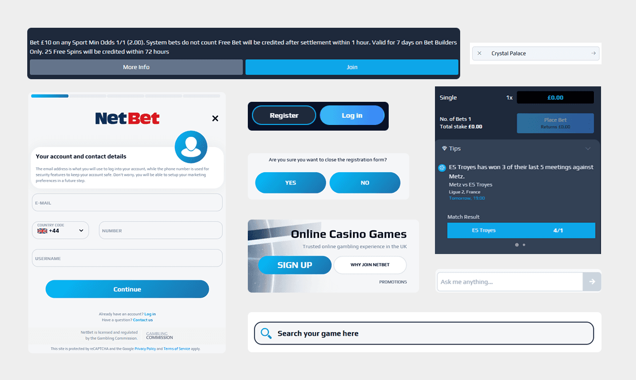 NetBet foundations · tokens, type, grid